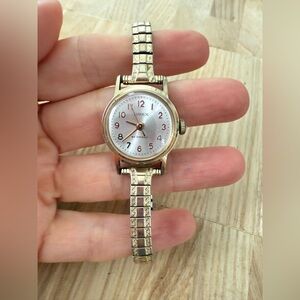 Vintage Timex ladies gold tone mechanical winding watch